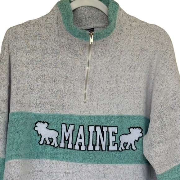 Harrisburg Trading Co Company Maine Moose Pull Over Half Zip Sweater Size XL - Picture 2 of 5